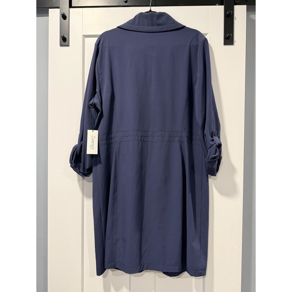 NWT Zenergy by Chico's Zip-Front Navy Blue Tunic Jacket Size 3 (X-Large) - Picture 3 of 4